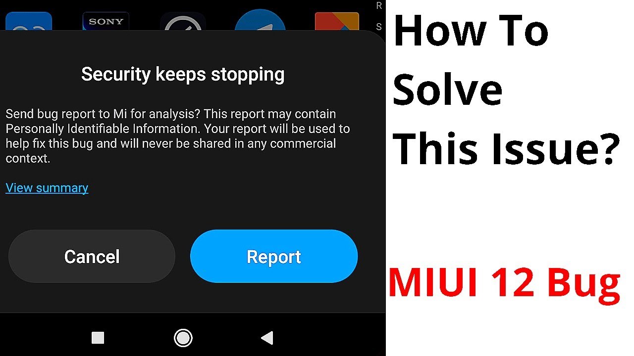 Security keeps stopping xiaomi fix it